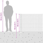 Fence with Post Silver 1 x 10 m Steel