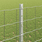 Fence with Post Silver 1.2 x 10 m Steel