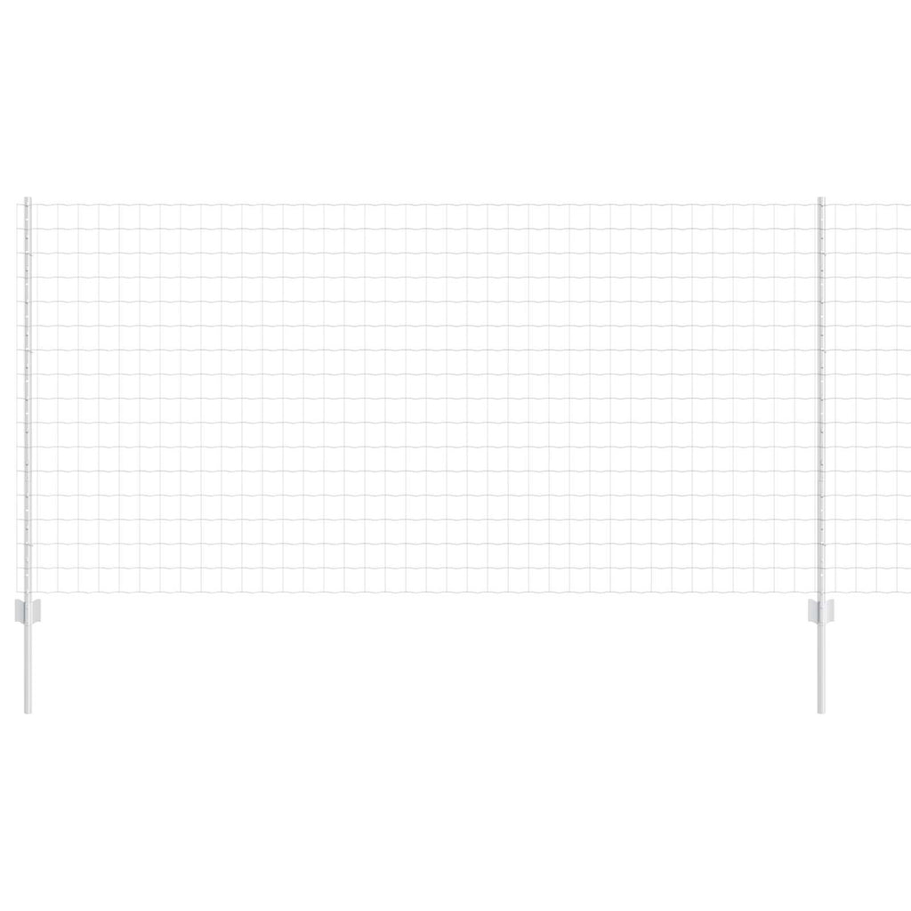 Fence with Post Silver 1.2 x 10 m Steel