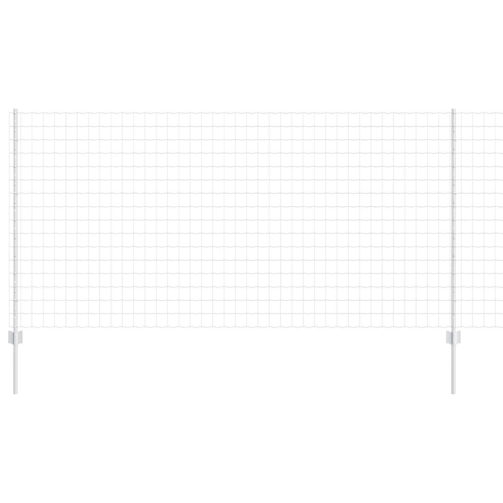 Fence with Post Silver 1.2 x 10 m Steel