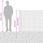 Fence with Post Silver 1.2 x 10 m Steel