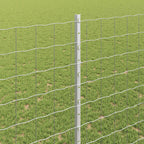 Fence with Post Silver 1.4 x 10 m Steel