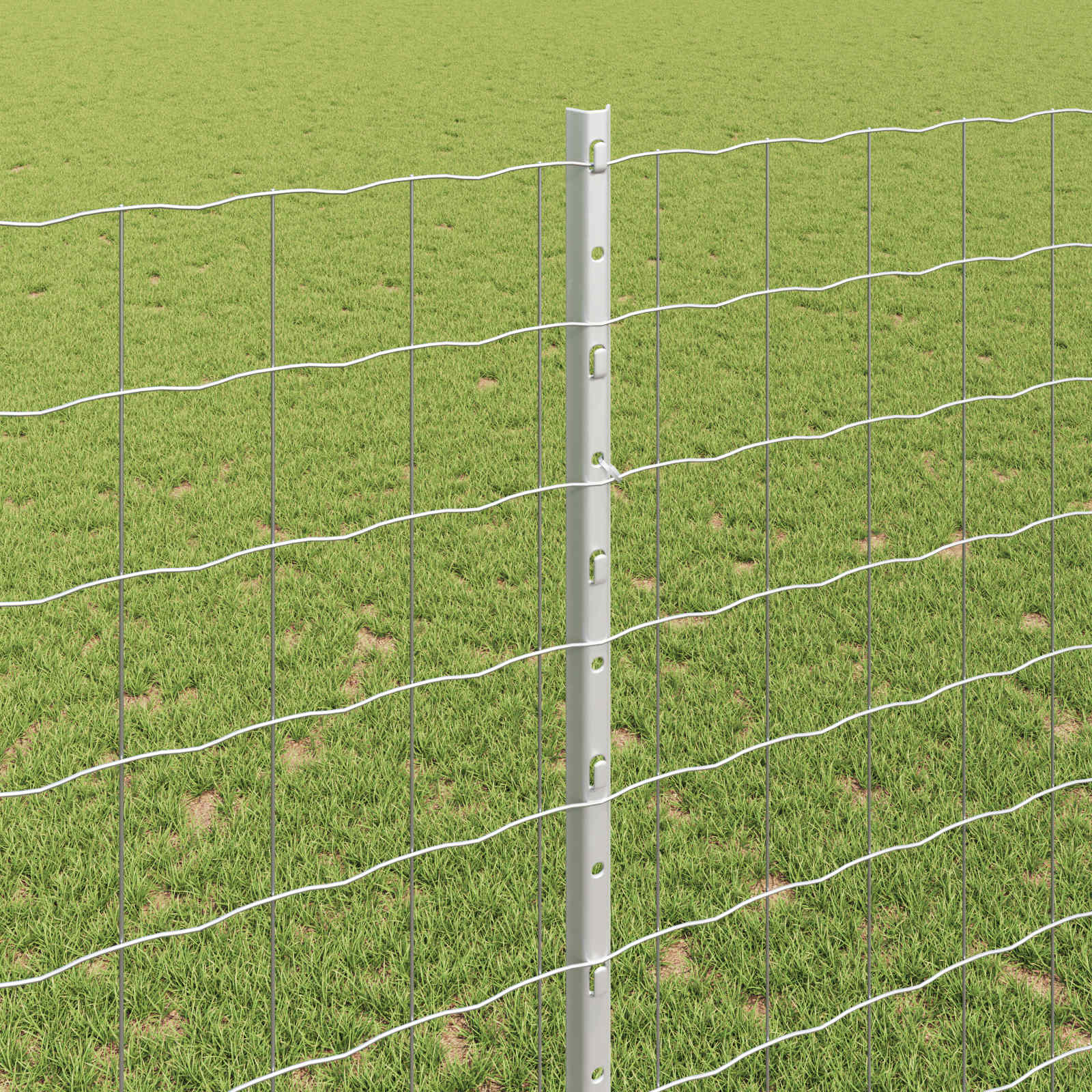 Fence with Post Silver 1.4 x 10 m Steel
