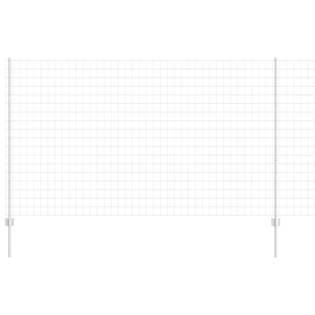 Fence with Post Silver 1.4 x 10 m Steel