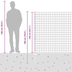 Fence with Post Silver 1.4 x 10 m Steel