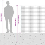 Fence with Post Silver 1.5 x 10 m Steel