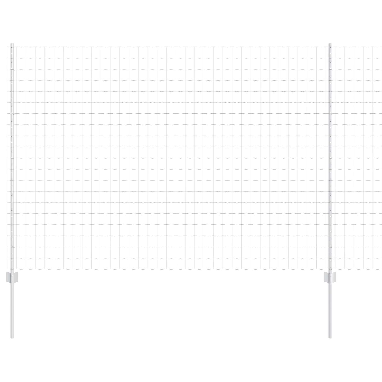 Fence with Post Silver 1.6 x 10 m Steel