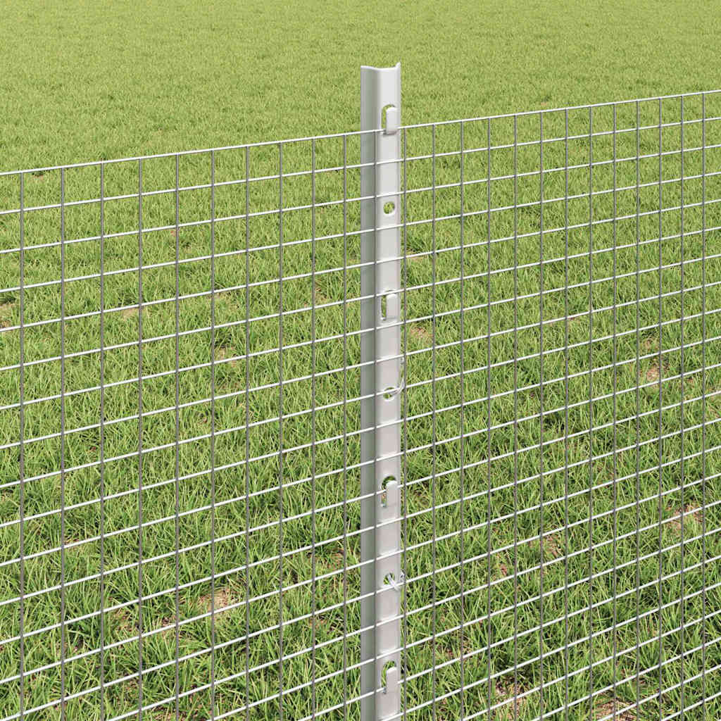 Fence with Post Silver 0.6 x 50 m Steel