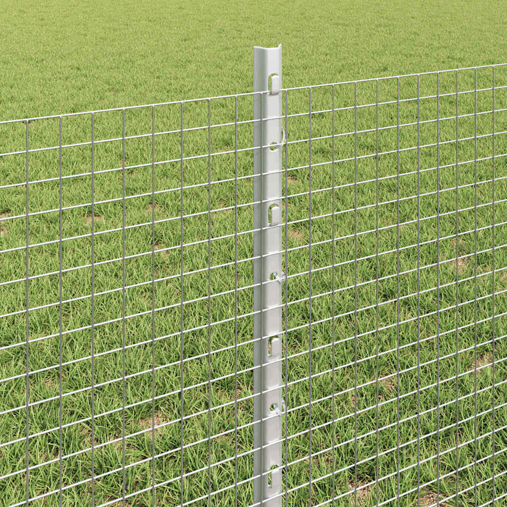 Fence with Post Silver 0.6 x 50 m Steel