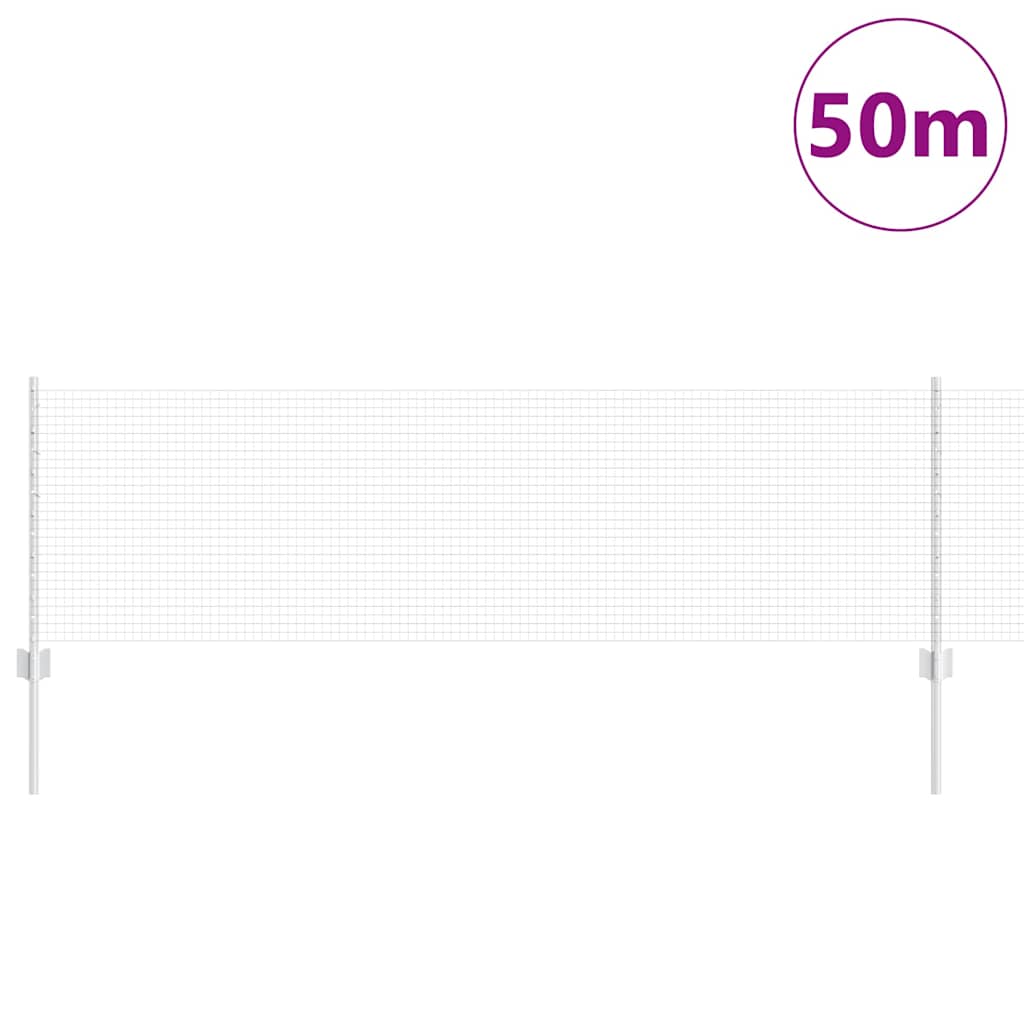 Fence with Post Silver 0.6 x 50 m Steel