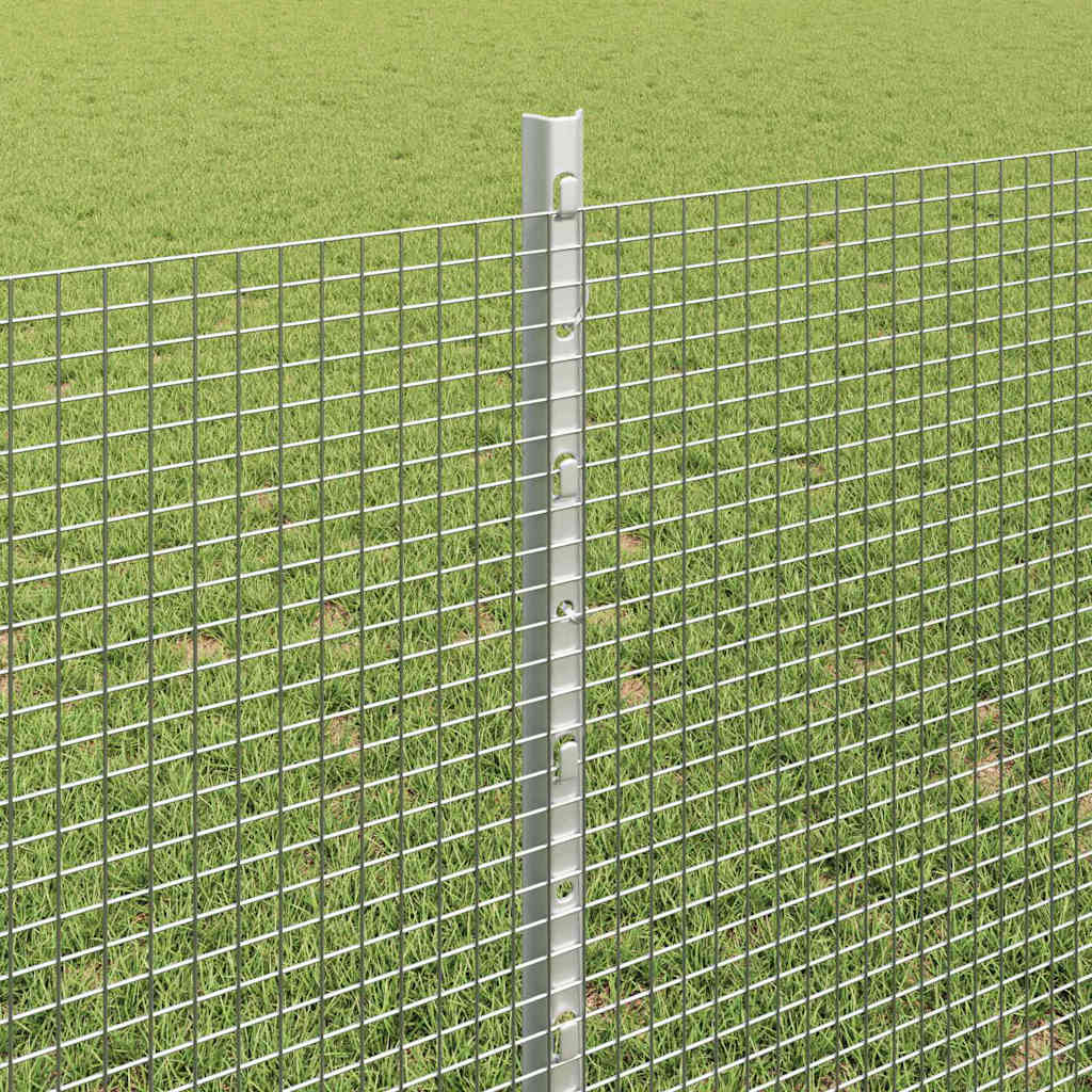 Fence with Post Silver 0.8 x 50 m Steel
