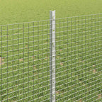 Fence with Post Silver 0.8 x 50 m Steel