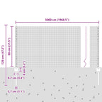 Fence with Post Silver 0.8 x 50 m Steel