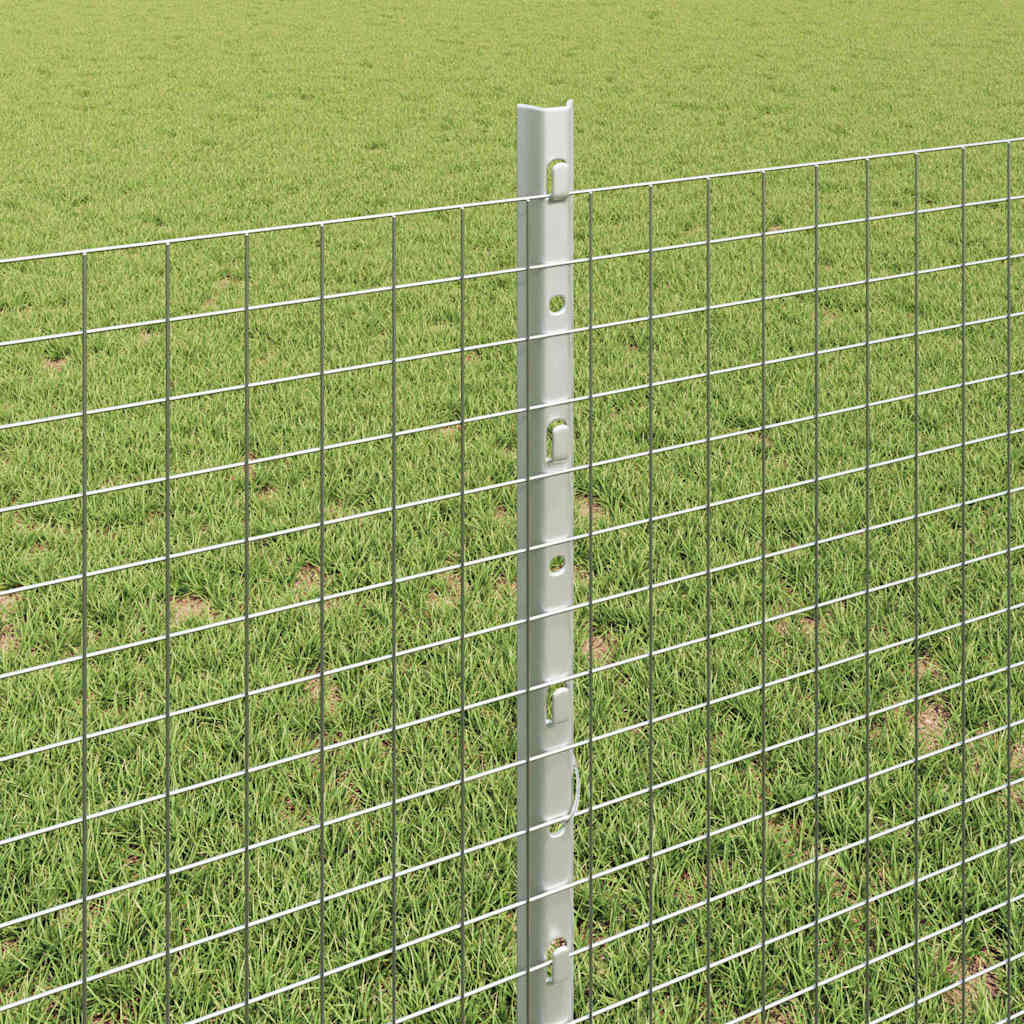 Fence with Post Silver 0.8 x 50 m Steel