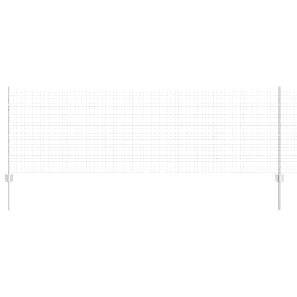 Fence with Post Silver 0.8 x 50 m Steel