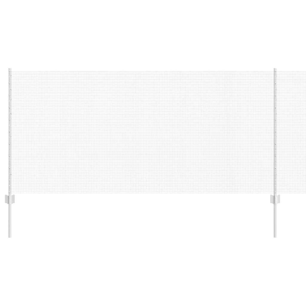 Fence with Post Silver 1 x 50 m Steel