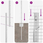 Fence with Post Silver 1 x 50 m Steel