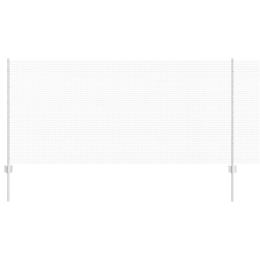 Fence with Post Silver 1 x 50 m Steel