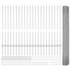 Fence with Post Silver 1 x 50 m Steel