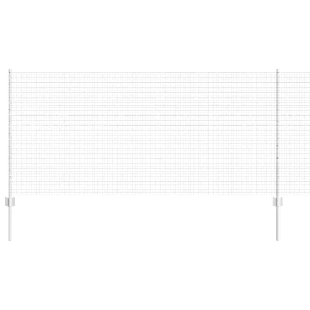 Fence with Post Silver 1 x 50 m Steel