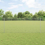 Fence with Post Silver 1 x 50 m Steel