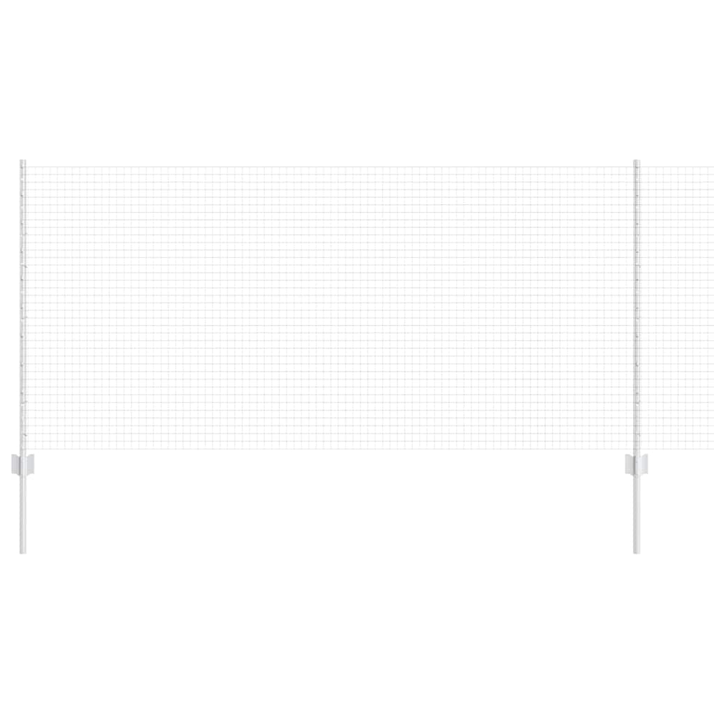 Fence with Post Silver 1 x 50 m Steel