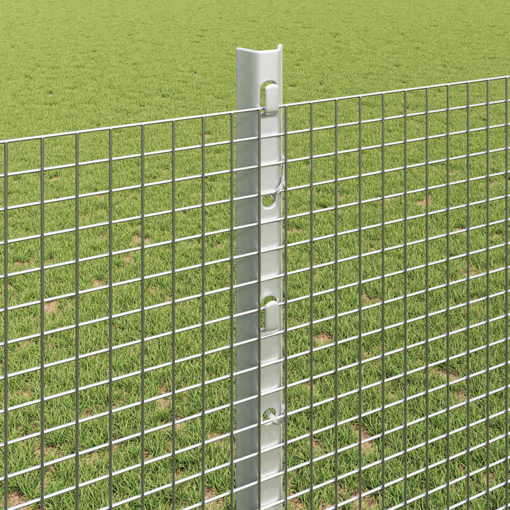 Fence with Post Silver 1.2 x 50 m Steel