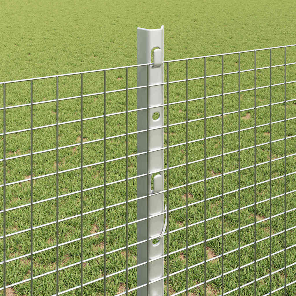 Fence with Post Silver 1.2 x 50 m Steel