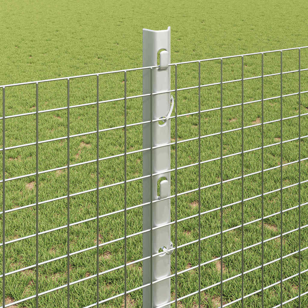 Fence with Post Silver 1.2 x 50 m Steel