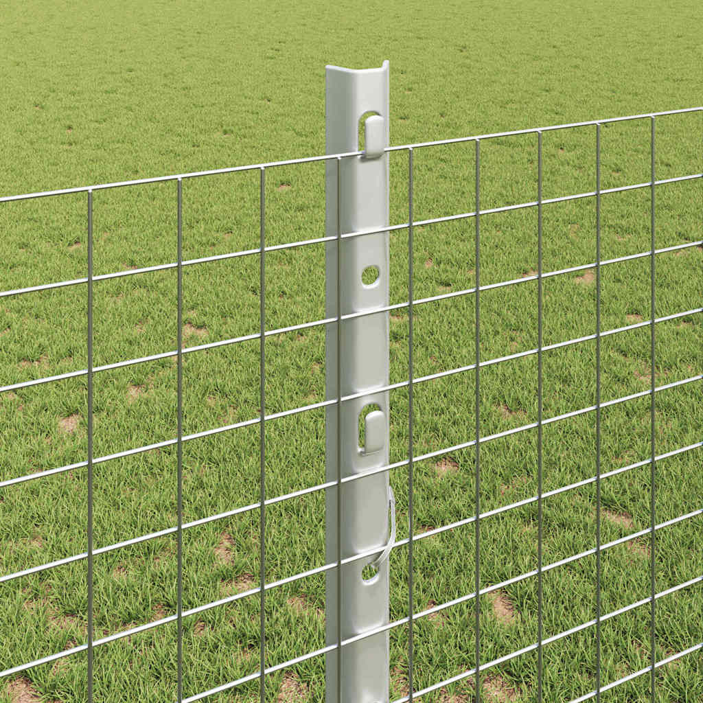 Fence with Post Silver 1.2 x 50 m Steel