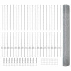 Fence with Post Silver 1.2 x 50 m Steel