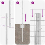 Fence with Post Silver 1.2 x 50 m Steel