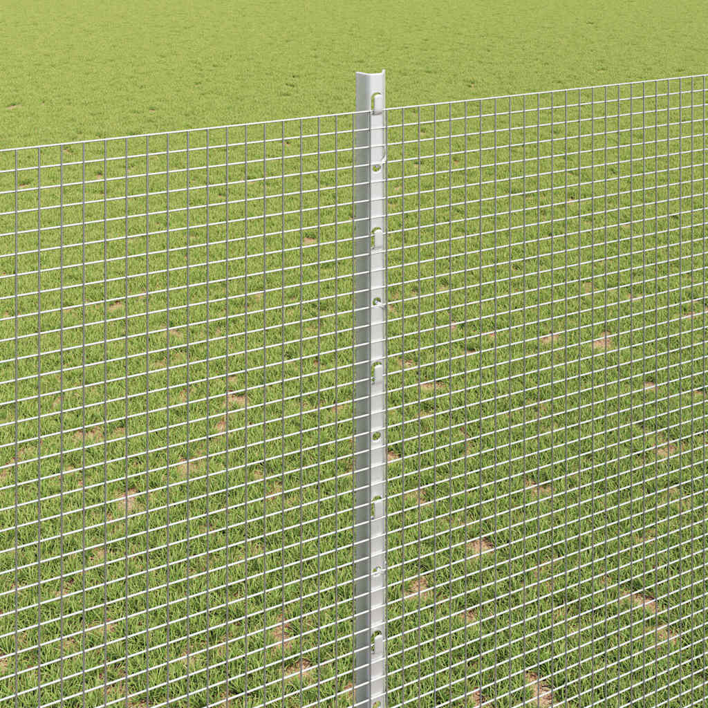 Fence with Post Silver 1.4 x 50 m Steel