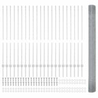 Fence with Post Silver 1.4 x 50 m Steel