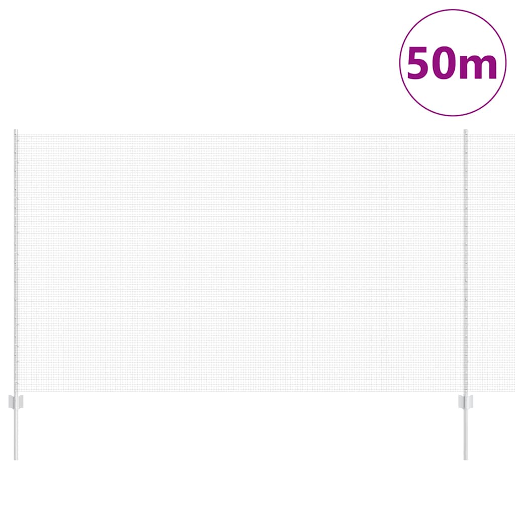 Fence with Post Silver 1.4 x 50 m Steel