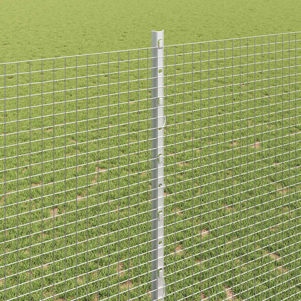 Fence with Post Silver 1.4 x 50 m Steel