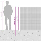 Fence with Post Silver 1.4 x 50 m Steel