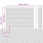 Fence with Post Silver 1.4 x 50 m Steel