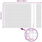 Fence with Post Silver 1.4 x 50 m Steel