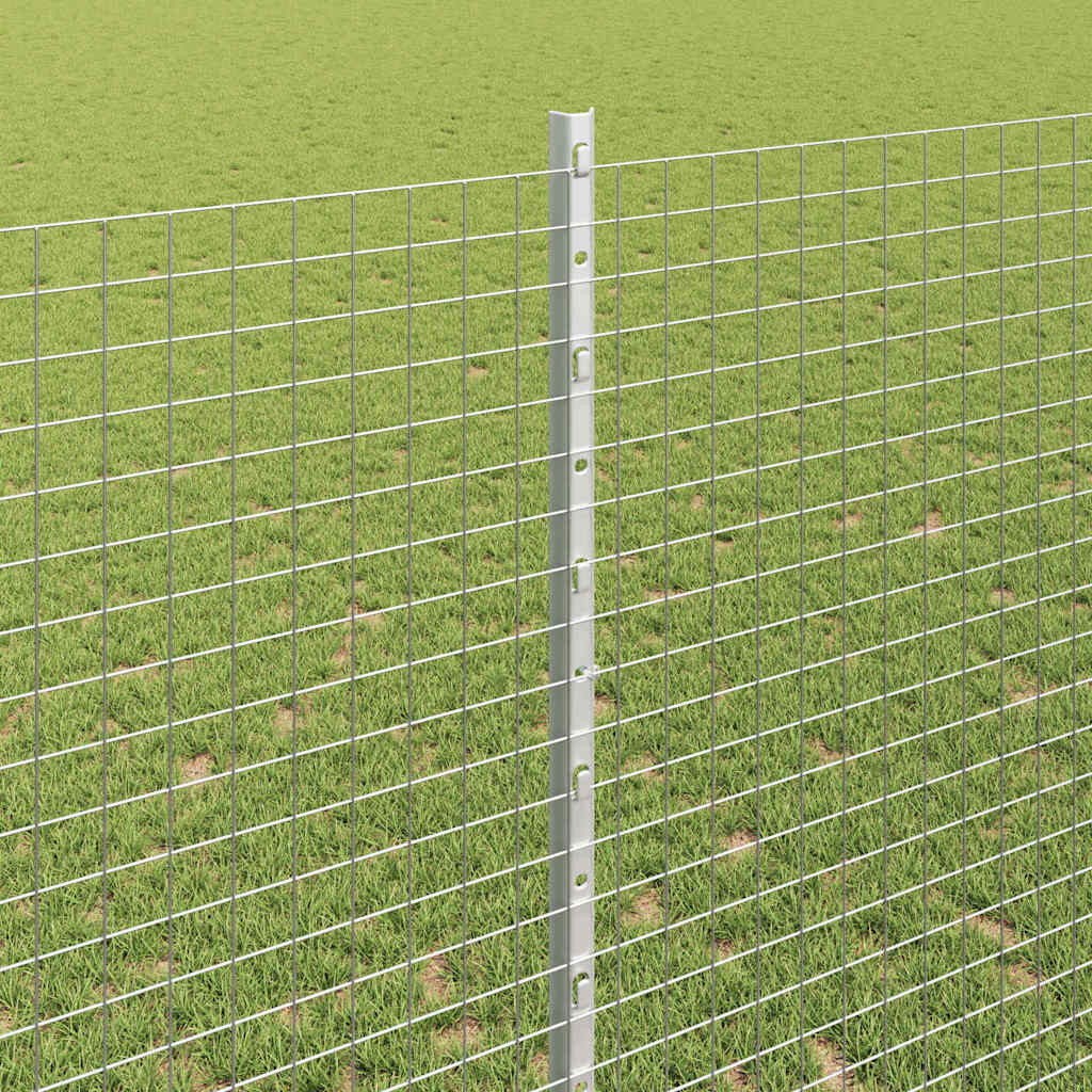 Fence with Post Silver 1.4 x 50 m Steel