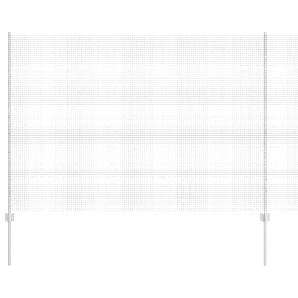 Fence with Post Silver 1.5 x 50 m Steel