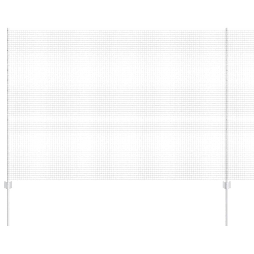 Fence with Post Silver 1.5 x 50 m Steel