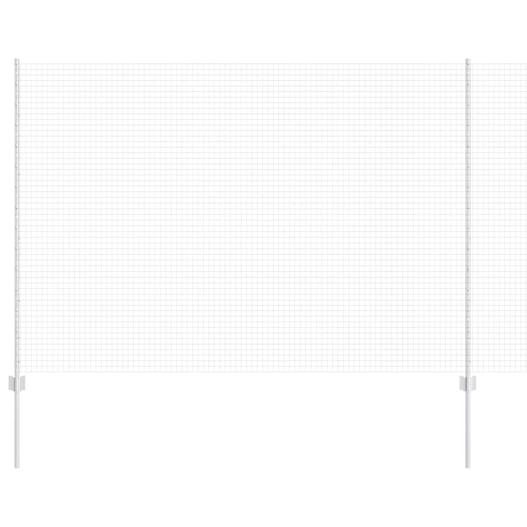 Fence with Post Silver 1.5 x 50 m Steel