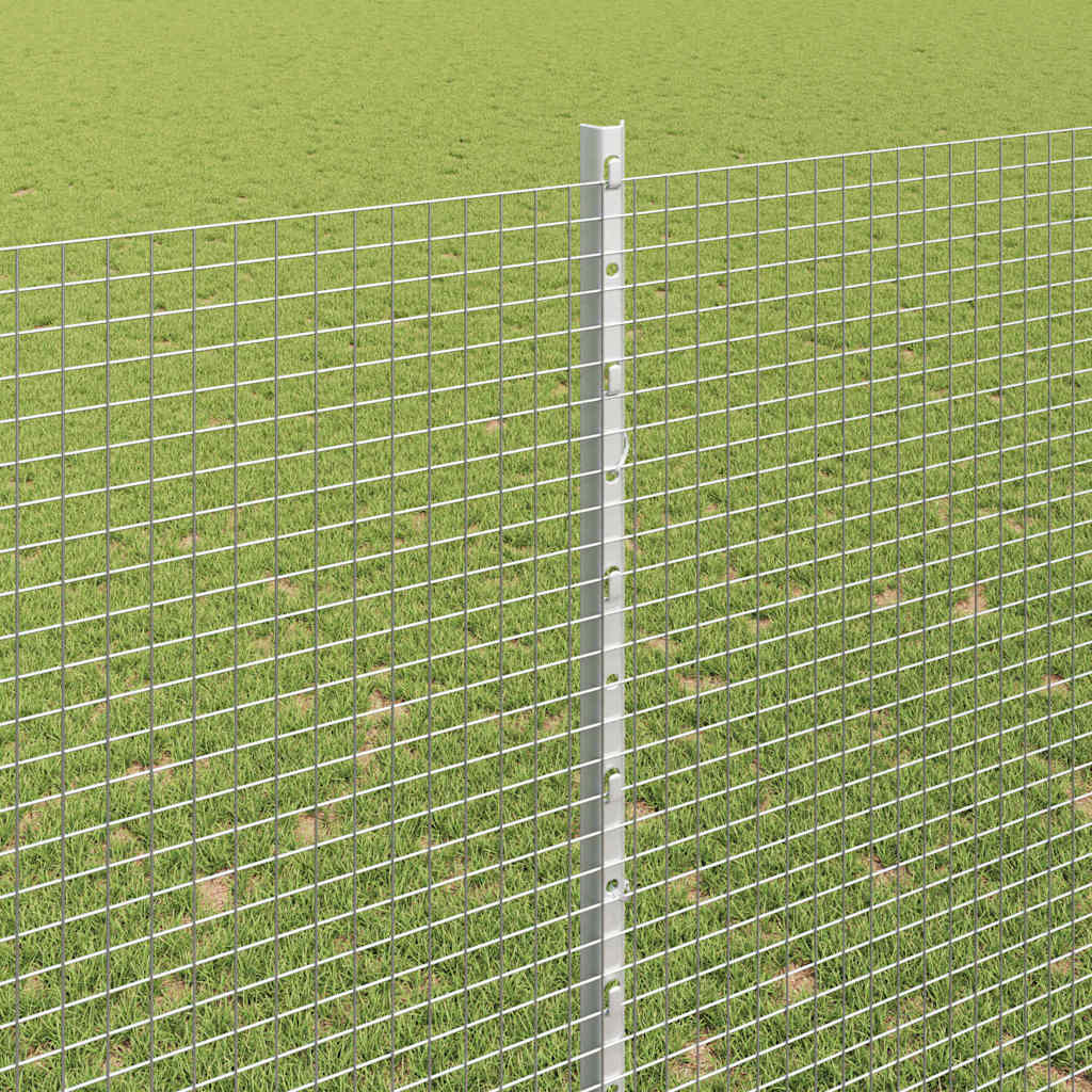 Fence with Post Silver 1.6 x 50 m Steel