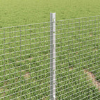 Fence with Post Silver 0.4 x 100 m Steel