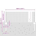 Fence with Post Silver 0.4 x 100 m Steel