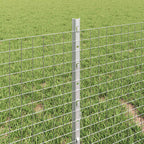 Fence with Post Silver 0.4 x 100 m Steel