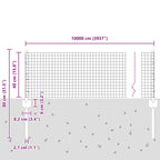 Fence with Post Silver 0.4 x 100 m Steel