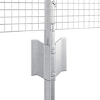 Fence with Post Silver 0.5 x 100 m Steel