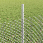 Fence with Post Silver 0.5 x 100 m Steel